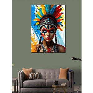 Kanvas Tablo Geleneksel Savaşçı Kadın 100x140 cm