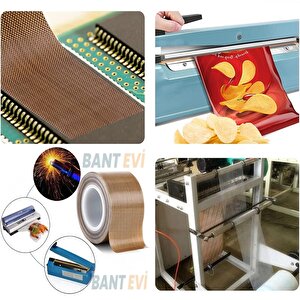 Teflon Bant 50mmx10mt Teflon Kaplı Cam Kumaşı Ptfe Vakum Makinesi Bandı