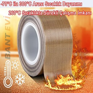Teflon Bant 50mmx10mt Teflon Kaplı Cam Kumaşı Ptfe Vakum Makinesi Bandı