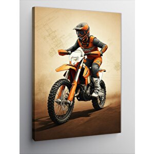 Kanvas Tablo Motokros Yapan Sürücü 50x70 cm