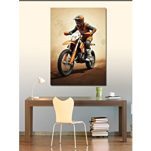 Kanvas Tablo Motokros Yapan Sürücü 50x70 cm