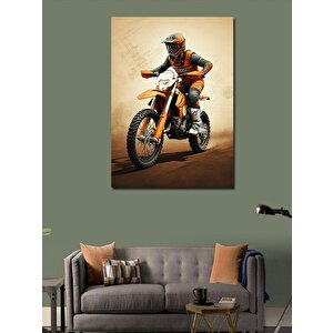 Kanvas Tablo Motokros Yapan Sürücü 50x70 cm