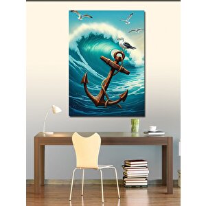 Kanvas Tablo Fırtına Ve Çapa 100x140 cm