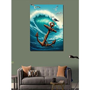 Kanvas Tablo Fırtına Ve Çapa 100x140 cm