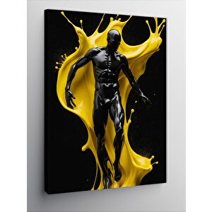 Kanvas Tablo Sarı Ve Siyah Sıvı Figür 50x70 cm