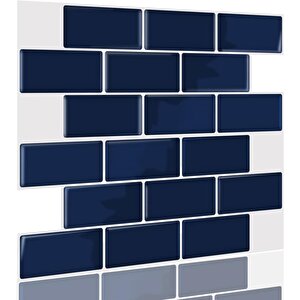 30×30cm Safir Tuğla Epoksi 1 Adet 3d Yapışkanlı Duvar Kaplama Paneli Mutfak Banyo Salon Ofis Döşeme