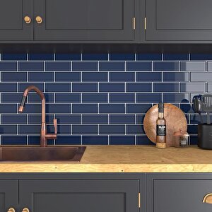 30×30cm Safir Tuğla Epoksi 1 Adet 3d Yapışkanlı Duvar Kaplama Paneli Mutfak Banyo Salon Ofis Döşeme