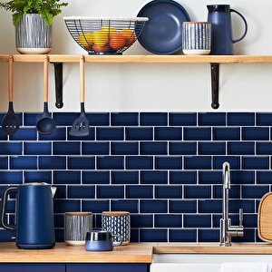 30×30cm Safir Tuğla Epoksi 1 Adet 3d Yapışkanlı Duvar Kaplama Paneli Mutfak Banyo Salon Ofis Döşeme