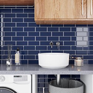 30×30cm Safir Tuğla Epoksi 1 Adet 3d Yapışkanlı Duvar Kaplama Paneli Mutfak Banyo Salon Ofis Döşeme