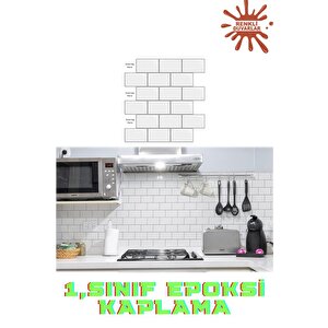 30×30cm White Stone Epoksi 1 Adet 3d Yapışkanlı Kaplama Duvar Sticker Panel Mutfak Banyo Salon Ofis