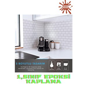 30×30cm White Stone Epoksi 1 Adet 3d Yapışkanlı Kaplama Duvar Sticker Panel Mutfak Banyo Salon Ofis