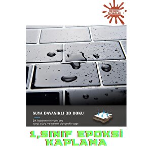 30×30cm Siyah Tuğla Epoksi 1 Adet 3d Yapışkanlı Duvar Kaplama Paneli Mutfak Banyo Salon Ofis Döşeme
