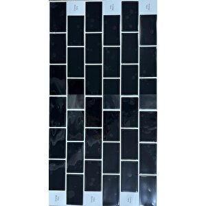 30×30cm Siyah Tuğla Epoksi 1 Adet 3d Yapışkanlı Duvar Kaplama Paneli Mutfak Banyo Salon Ofis Döşeme