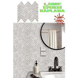 30×30cm Gri Mozaik Epoksi 1 Adet 3d Yapışkanlı Duvar Kaplama Paneli Mutfak Banyo Salon Ofis Döşeme