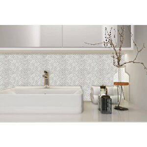 30×30cm Gri Mozaik Epoksi 1 Adet 3d Yapışkanlı Duvar Kaplama Paneli Mutfak Banyo Salon Ofis Döşeme