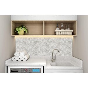 30×30cm Gri Mozaik Epoksi 1 Adet 3d Yapışkanlı Duvar Kaplama Paneli Mutfak Banyo Salon Ofis Döşeme