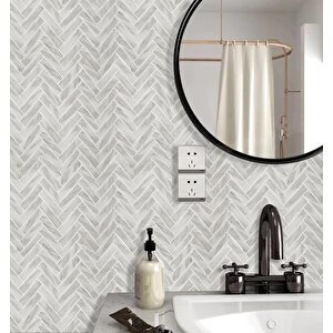 30×30cm Gri Mozaik Epoksi 1 Adet 3d Yapışkanlı Duvar Kaplama Paneli Mutfak Banyo Salon Ofis Döşeme