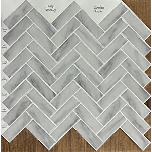 30×30cm Gri Mozaik Epoksi 1 Adet 3d Yapışkanlı Duvar Kaplama Paneli Mutfak Banyo Salon Ofis Döşeme