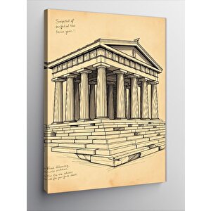 Kanvas Tablo Klasik Tapınak Çizimi 50x70 cm