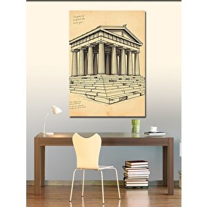 Kanvas Tablo Klasik Tapınak Çizimi 50x70 cm