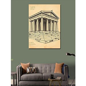 Kanvas Tablo Klasik Tapınak Çizimi 50x70 cm