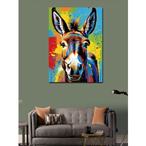 Kanvas Tablo Renkli Eşek Portresi 50x70 cm