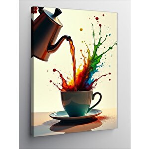 Kanvas Tablo Kahve Ve Renk Patlaması 100x140 cm