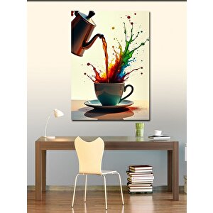 Kanvas Tablo Kahve Ve Renk Patlaması 100x140 cm