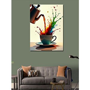 Kanvas Tablo Kahve Ve Renk Patlaması 100x140 cm