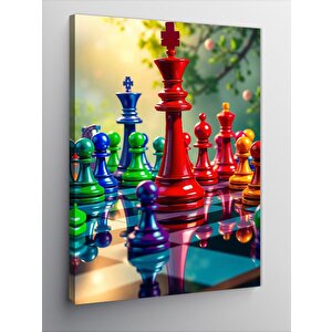 Kanvas Tablo Renkli Satranç Tahtası 100x140 cm