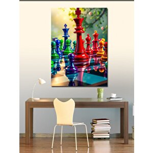 Kanvas Tablo Renkli Satranç Tahtası 100x140 cm