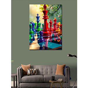 Kanvas Tablo Renkli Satranç Tahtası 100x140 cm