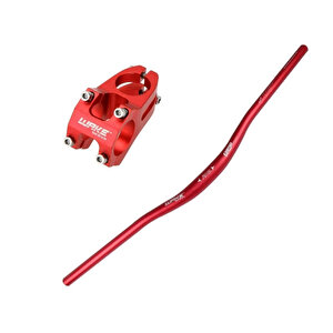 Wake Kırmızı 780mm Alüminyum 31.8 Bisiklet Gidon + Boğaz Seti