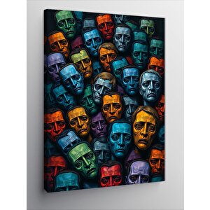 Kanvas Tablo Renkli Yüzler 50x70 cm