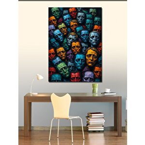 Kanvas Tablo Renkli Yüzler 50x70 cm