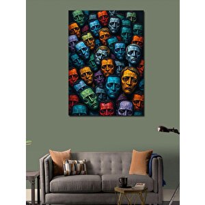 Kanvas Tablo Renkli Yüzler 50x70 cm
