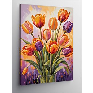 Kanvas Tablo Renkli Lale Tarlası 50x70 cm