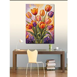 Kanvas Tablo Renkli Lale Tarlası 50x70 cm