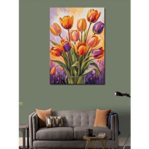 Kanvas Tablo Renkli Lale Tarlası 50x70 cm