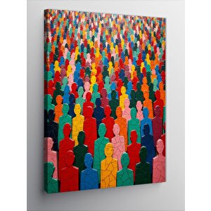 Kanvas Tablo Renkli İnsan Kalabalığı 100x140 cm