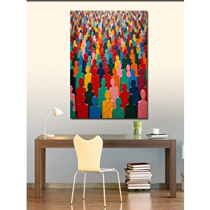 Kanvas Tablo Renkli İnsan Kalabalığı 100x140 cm