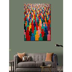 Kanvas Tablo Renkli İnsan Kalabalığı 100x140 cm