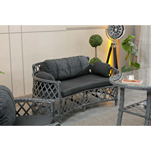 Berlin, 2+1+1 Rattan Bahçe Mobilyası, Antrasit