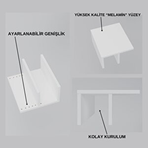 Erc Armora Koltuk Kenar Sehpası Beyaz