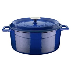 Döküm Yuvarlak Tencere Çap(ø)28cm. Trendy - Mavi