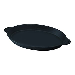 Döküm Oval Fajita Tavası  18x24cm. Döküm Demir Yekpare Çift Kulplu Ölçü