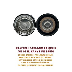 500ml Lisanslı Çift Katlı Paslanmaz Çelik Termos 8 Saat Sıcak Soğuk Hediye Kutulu Siyah