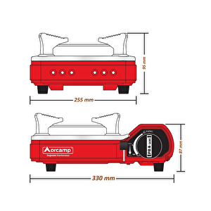 Ck-505 Tekli̇ Portati̇f Ocak Gaz Stop Emni̇yetli̇ Kırmızı