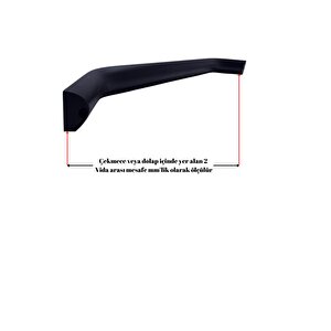 Mobilya Mutfak Çekmece Kapak Kulbu İçi Dolu Şahin Model Siyah Mat Kulp (%100alüminyum Metal) 192 mm