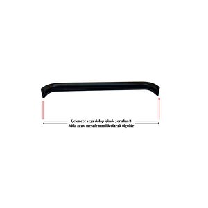 Mobilya Mutfak Çekmece Kapak Kulbu İçi Dolu Trend Model  Siyah Mat Kulp (%100alüminyum Metal) 160 mm